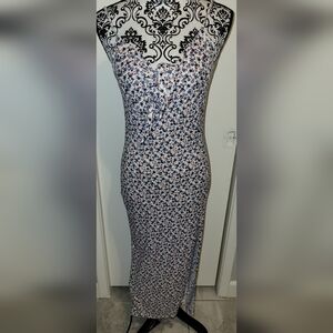 Misty Rose Ditsy Floral‎ Long Dress